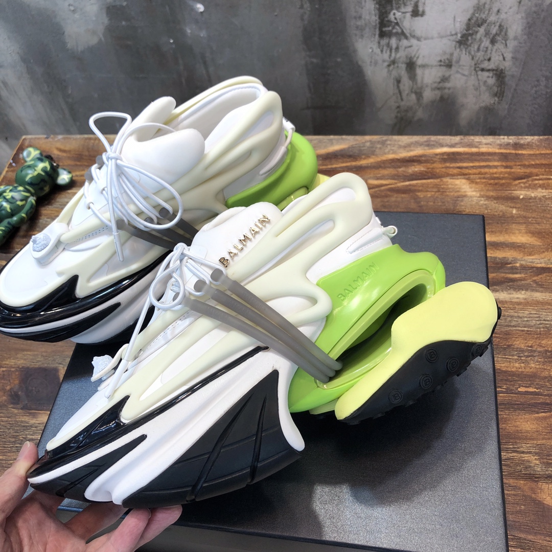 Balmain Unicorn Low-Top White Yellow - vstockx