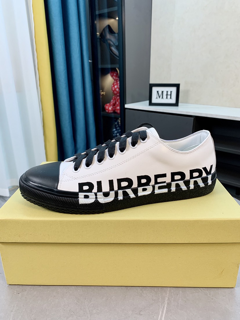 Burberry Logo Print Two-Tone White Black - vstockx