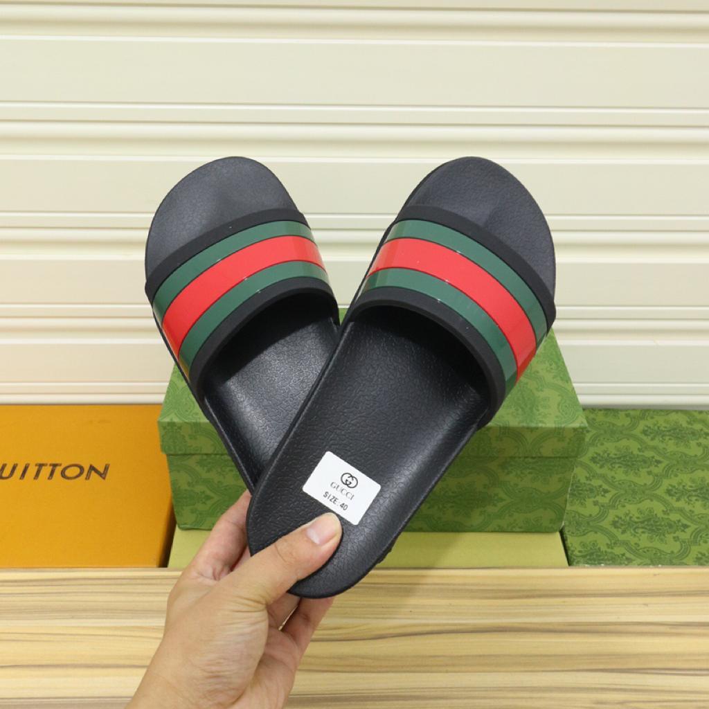 Gucci Web Slide Sandal Black - vstockx