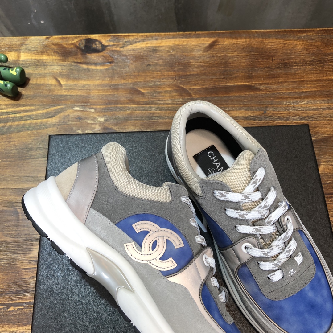 Chanel Fabric & Suede Calfskin Low Top Sneaker 44 - vstockx