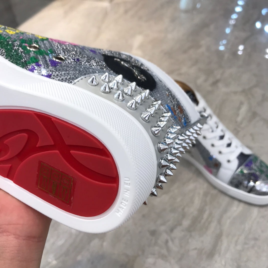 Christian Louboutin Louis Junior Spikes Orlato Flat Sneakers 28 - vstockx