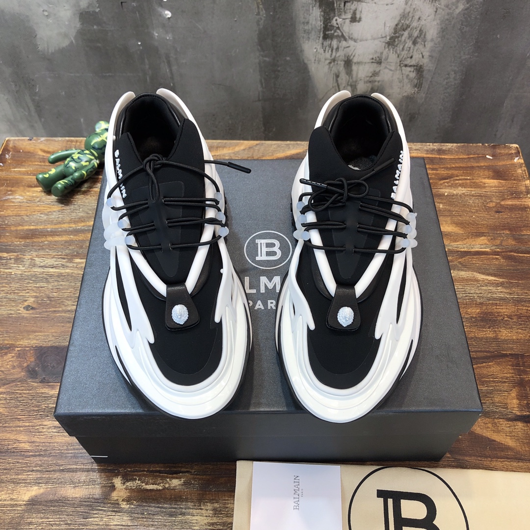 Balmain Unicorn Low-Top Black White - vstockx