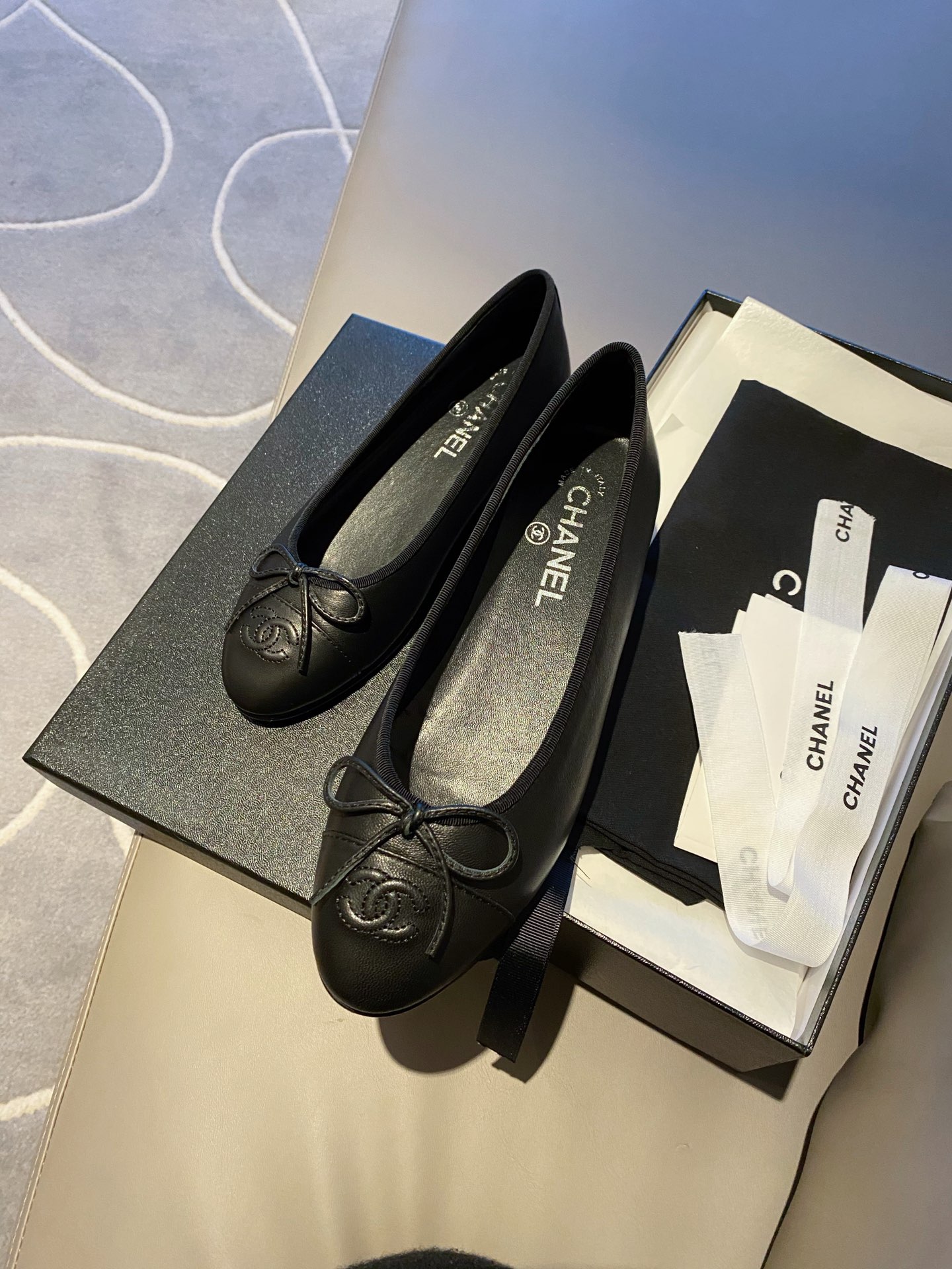 Chanel Ballerinas Fabric & Grosgrain 3 - vstockx