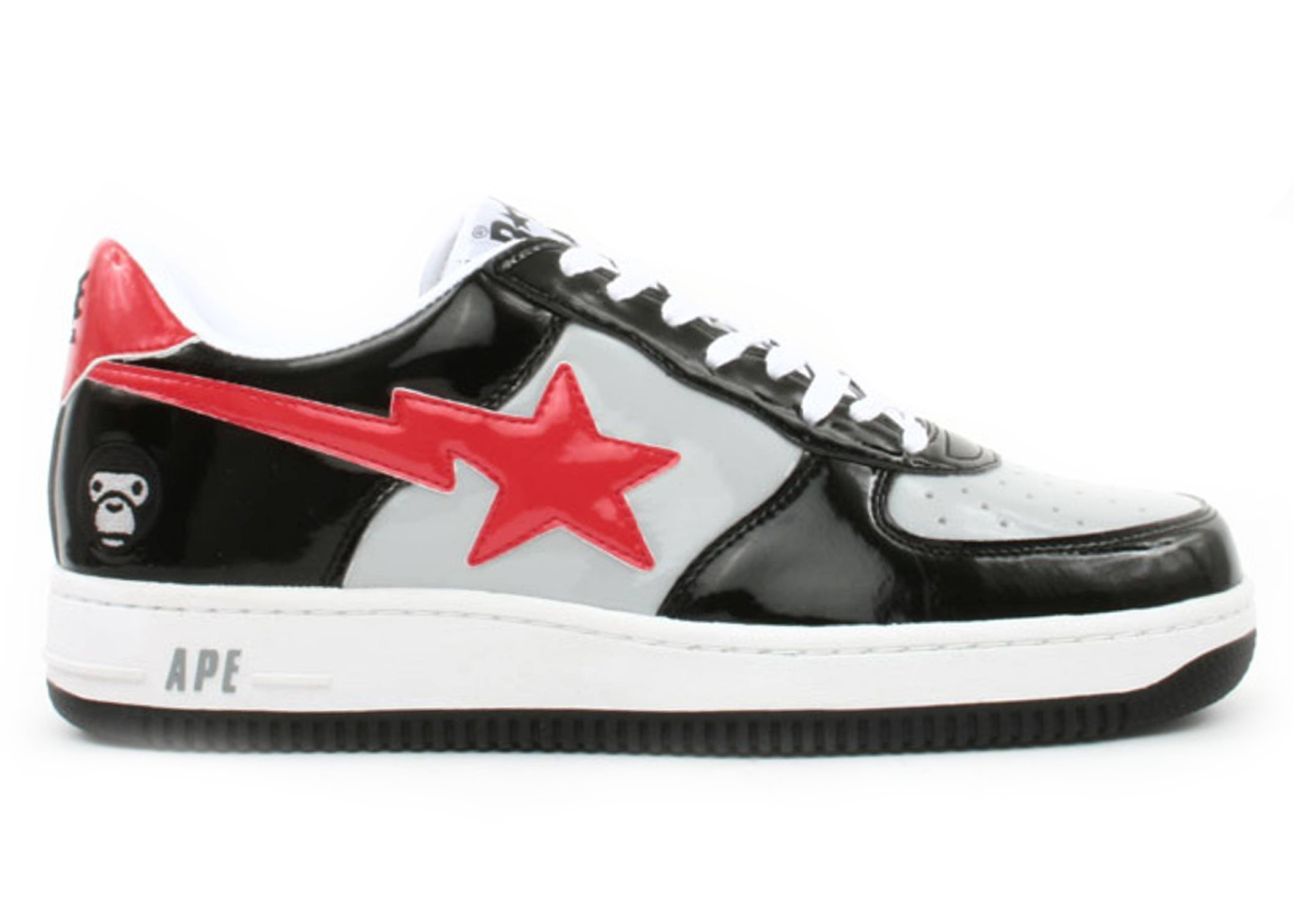 A Bathing Ape Bape Sta Low Baby Milo Grey Red - vstockx