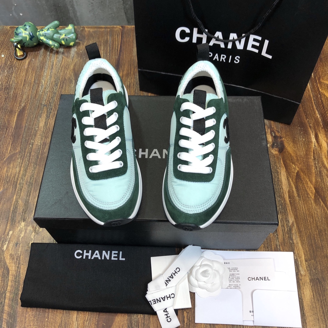 Chanel Fabric & Suede Calfskin Low Top Sneaker 34 - vstockx