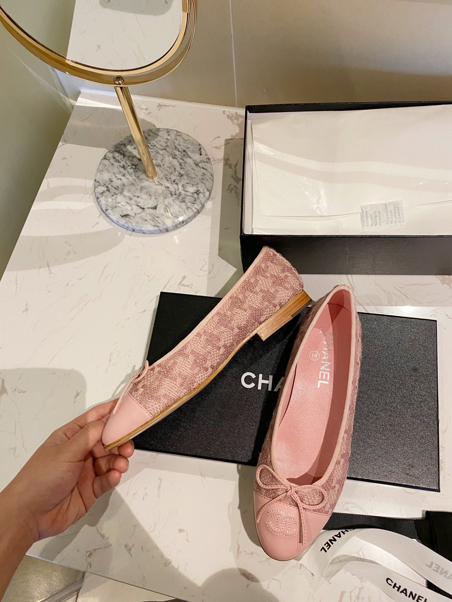 Chanel Ballerinas Fabric & Grosgrain 23 - vstockx