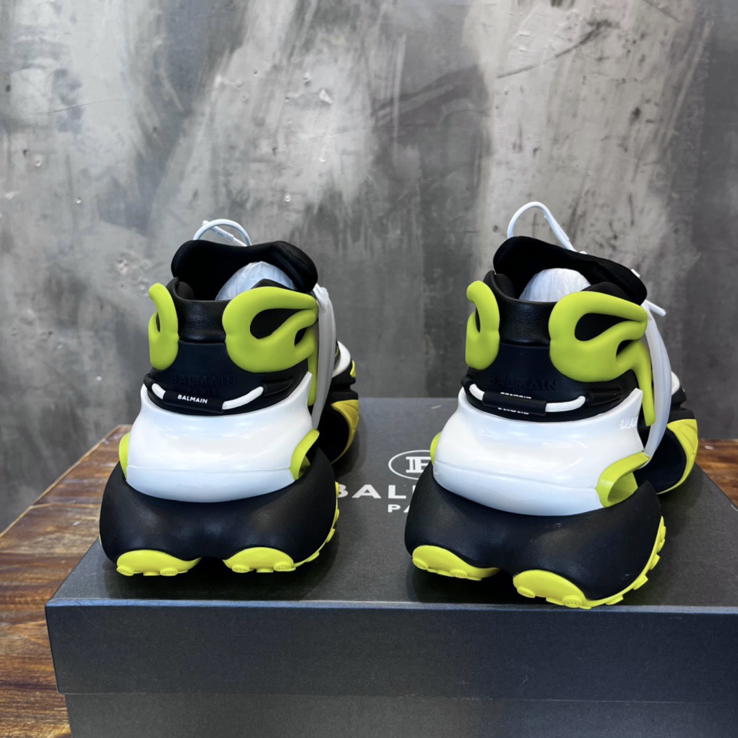 Balmain Unicorn Low-Top Black Yellow - vstockx