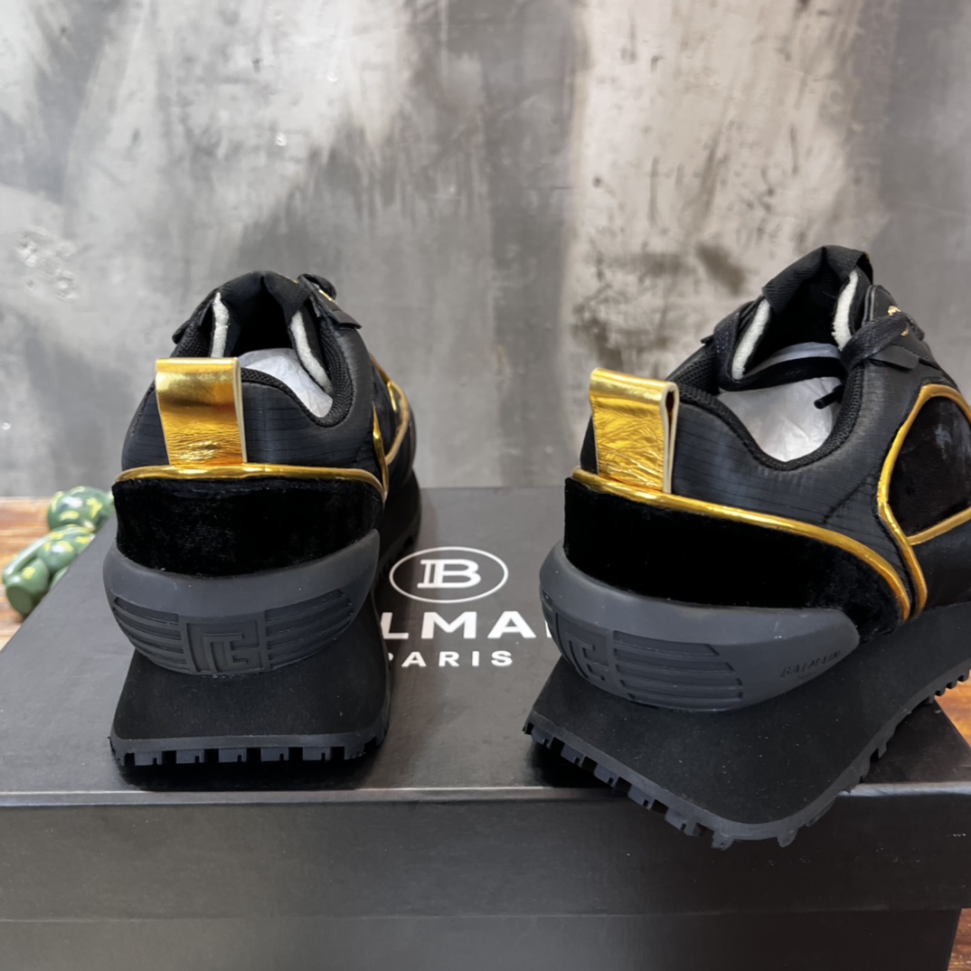 Balmain Velvet nylon and mesh low-top Racer sneaker 19 - vstockx