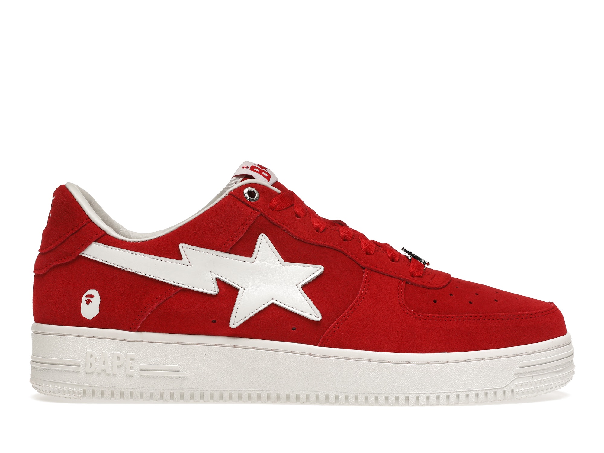 A Bathing Ape Bape Sta Low Red Suede - vstockx