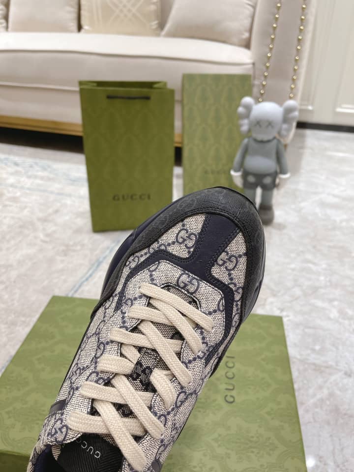 Gucci Rython GG Grey Navy - vstockx