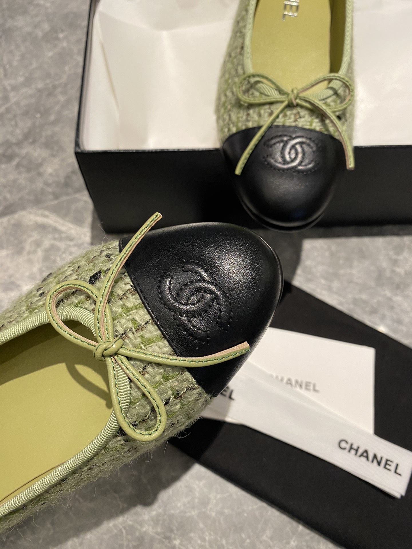 Chanel Ballerinas Fabric & Grosgrain 37 - vstockx