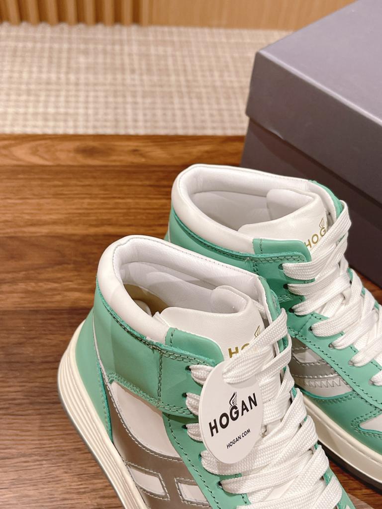 Hogan H630 High Top White Green Silver - vstockx