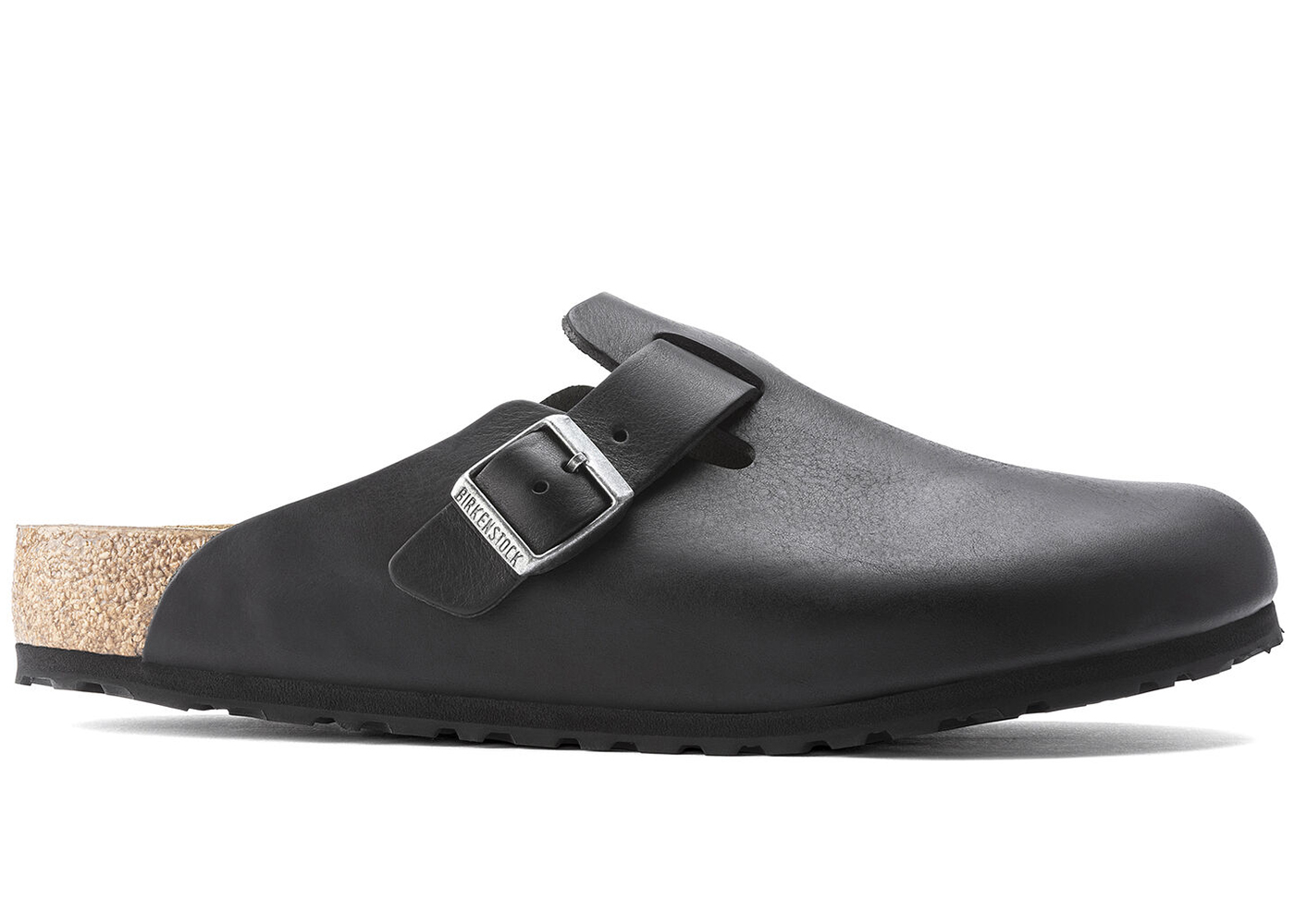 Birkenstock Boston Grip Leather Vintage Wood Black - vstockx