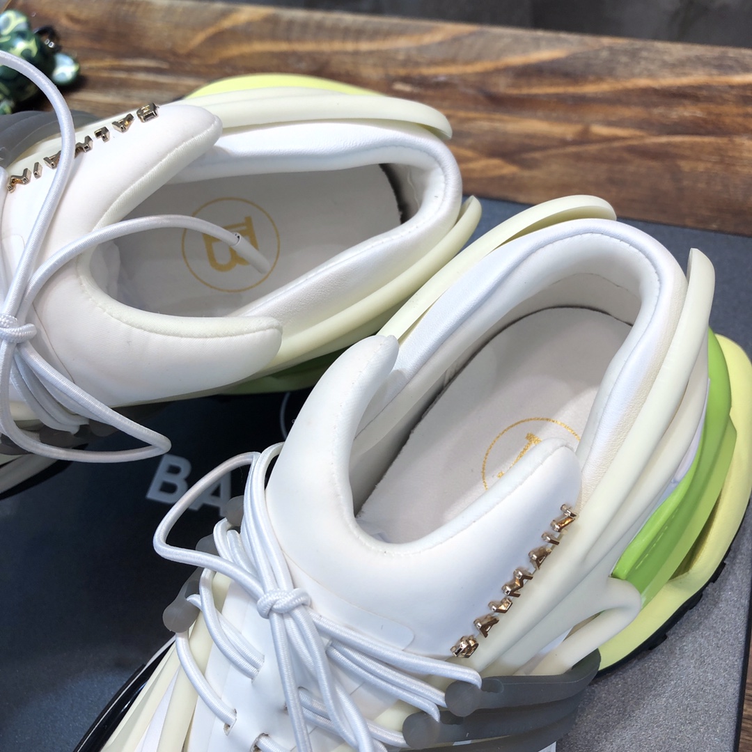 Balmain Unicorn Low-Top White Yellow - vstockx