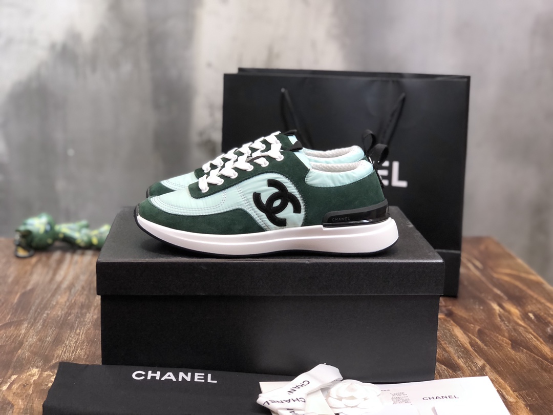 Chanel Fabric & Suede Calfskin Low Top Sneaker 34 - vstockx