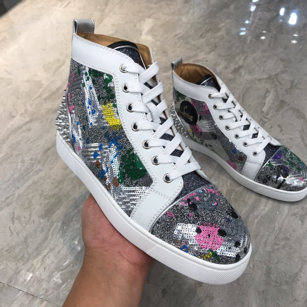 Christian Louboutin Louis Junior Spikes Orlato Flat Sneakers 28 - vstockx