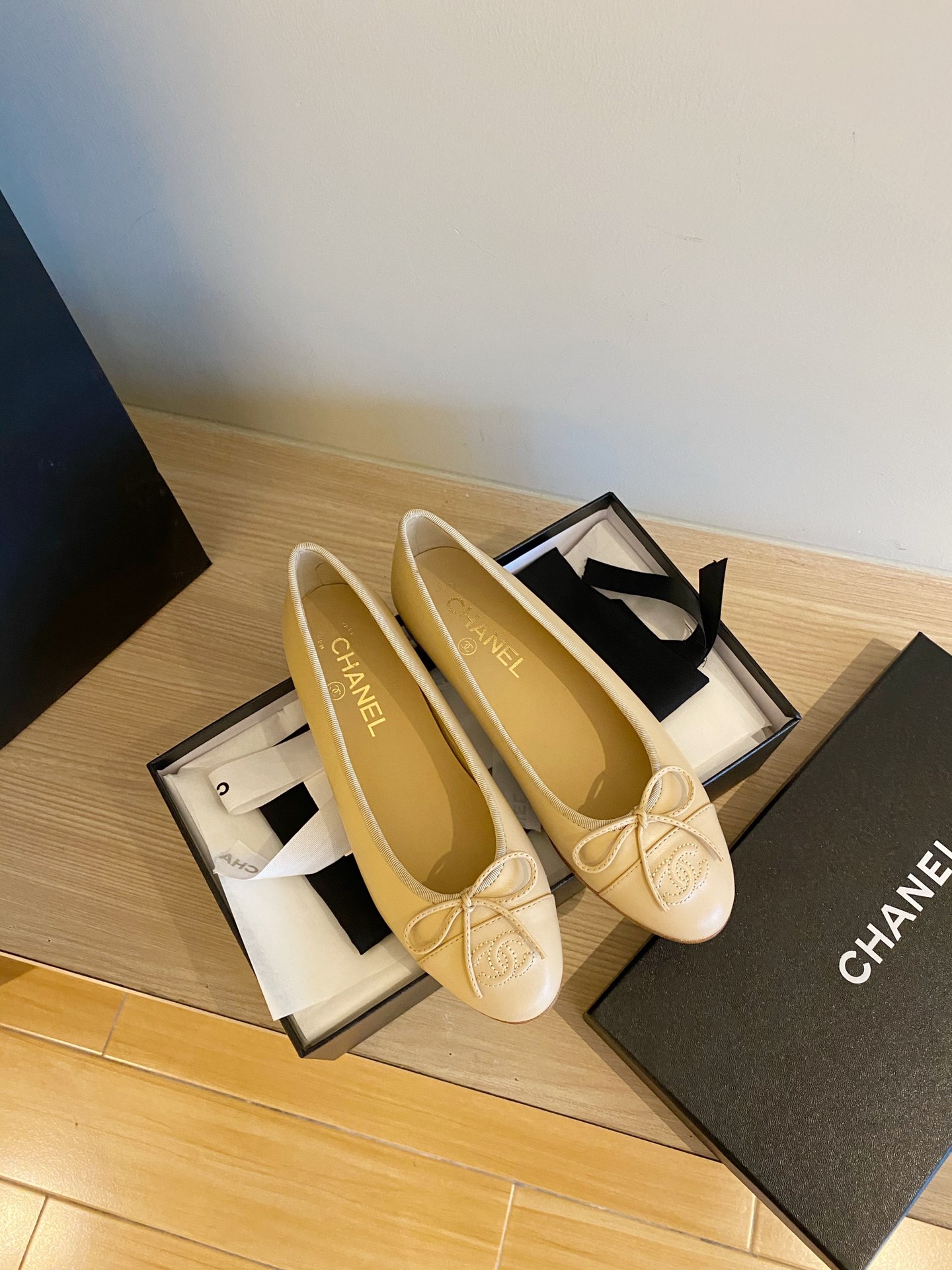 Chanel Ballerinas Fabric & Grosgrain 2 - vstockx