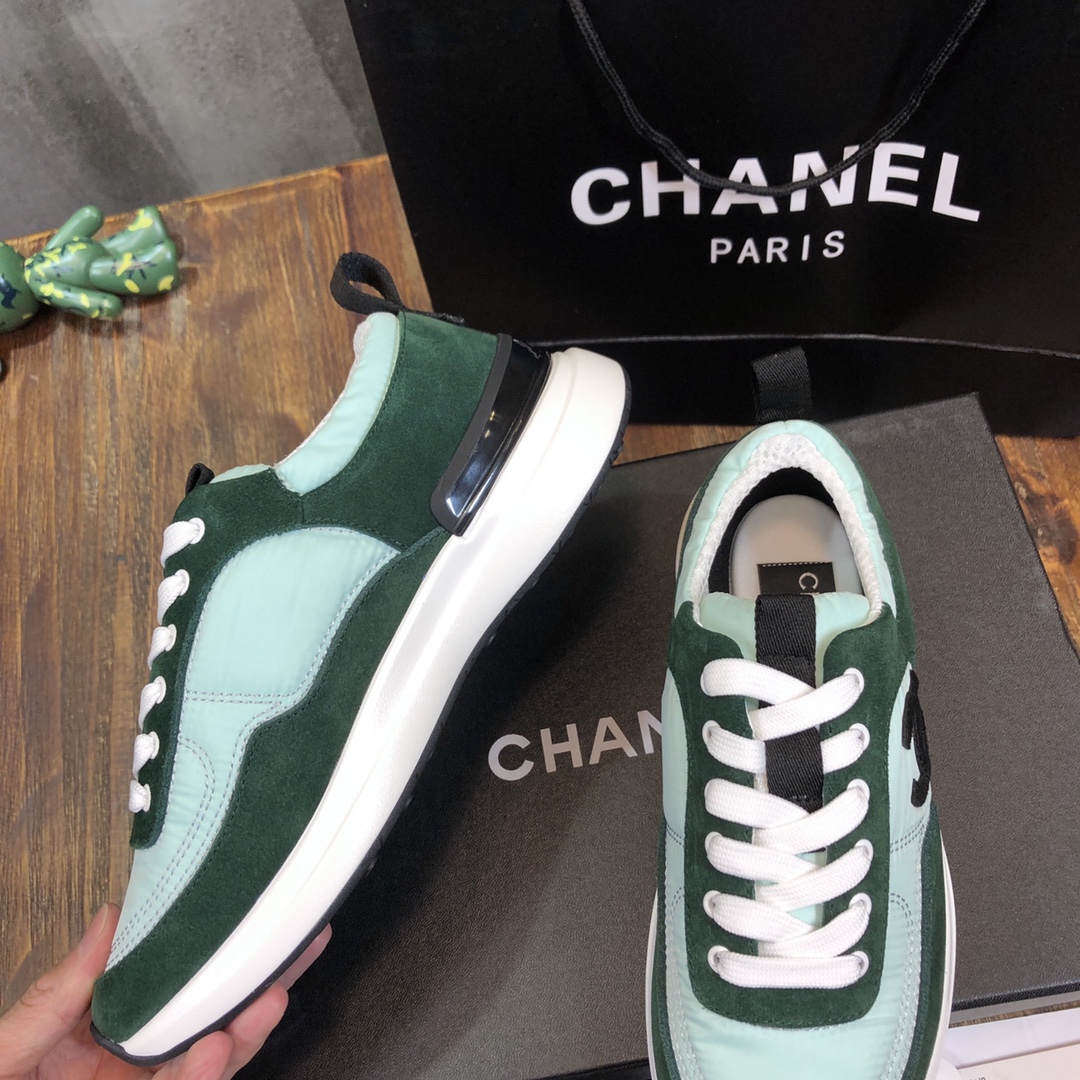 Chanel Fabric & Suede Calfskin Low Top Sneaker 34 - vstockx