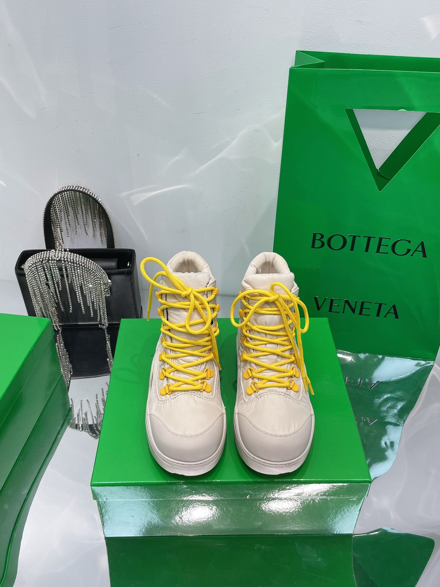 Bottega Veneta Puddle Bomber Lace-up Rubber And Shell Boots 3 - vstockx