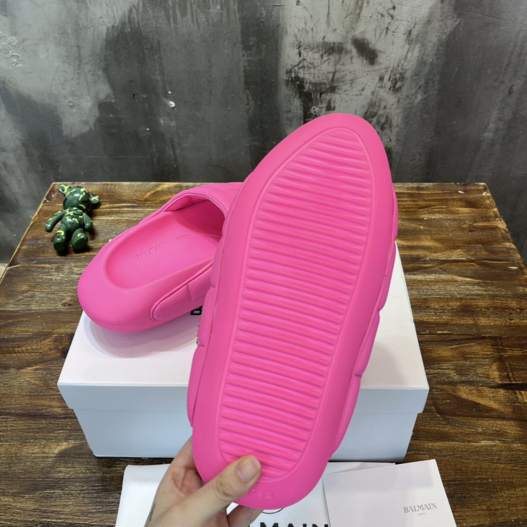 Balmain Quilted leather B-IT mules 2 - vstockx
