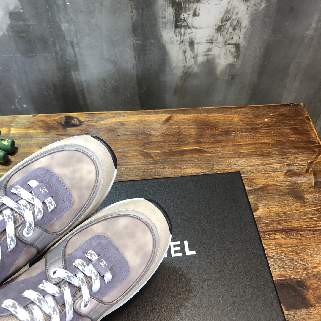 Chanel Fabric & Suede Calfskin Low Top Sneaker 46 - vstockx