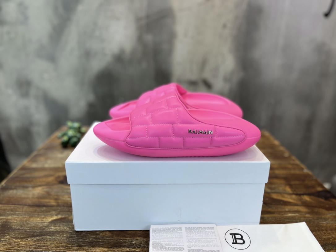 Balmain Quilted leather B-IT mules 2 - vstockx