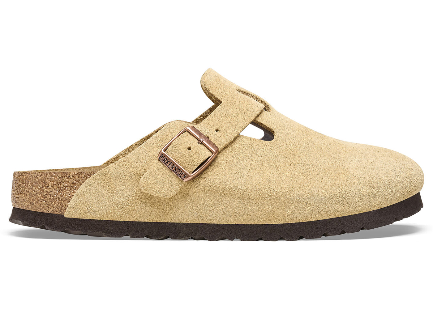 Birkenstock Boston Suede Latte Cream - vstockx