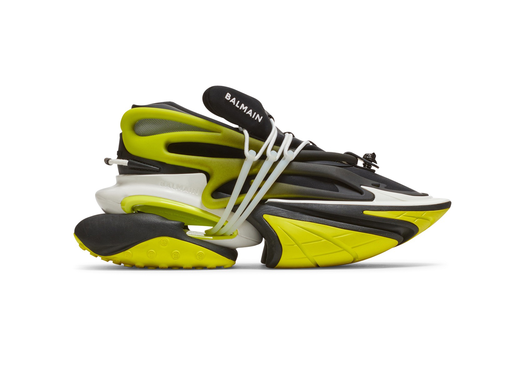 Balmain Unicorn Low-Top Black Yellow - vstockx