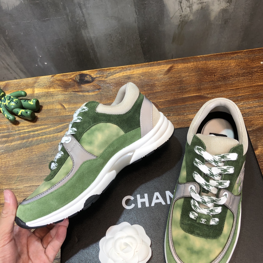 Chanel Fabric & Suede Calfskin Low Top Sneaker 45 - vstockx