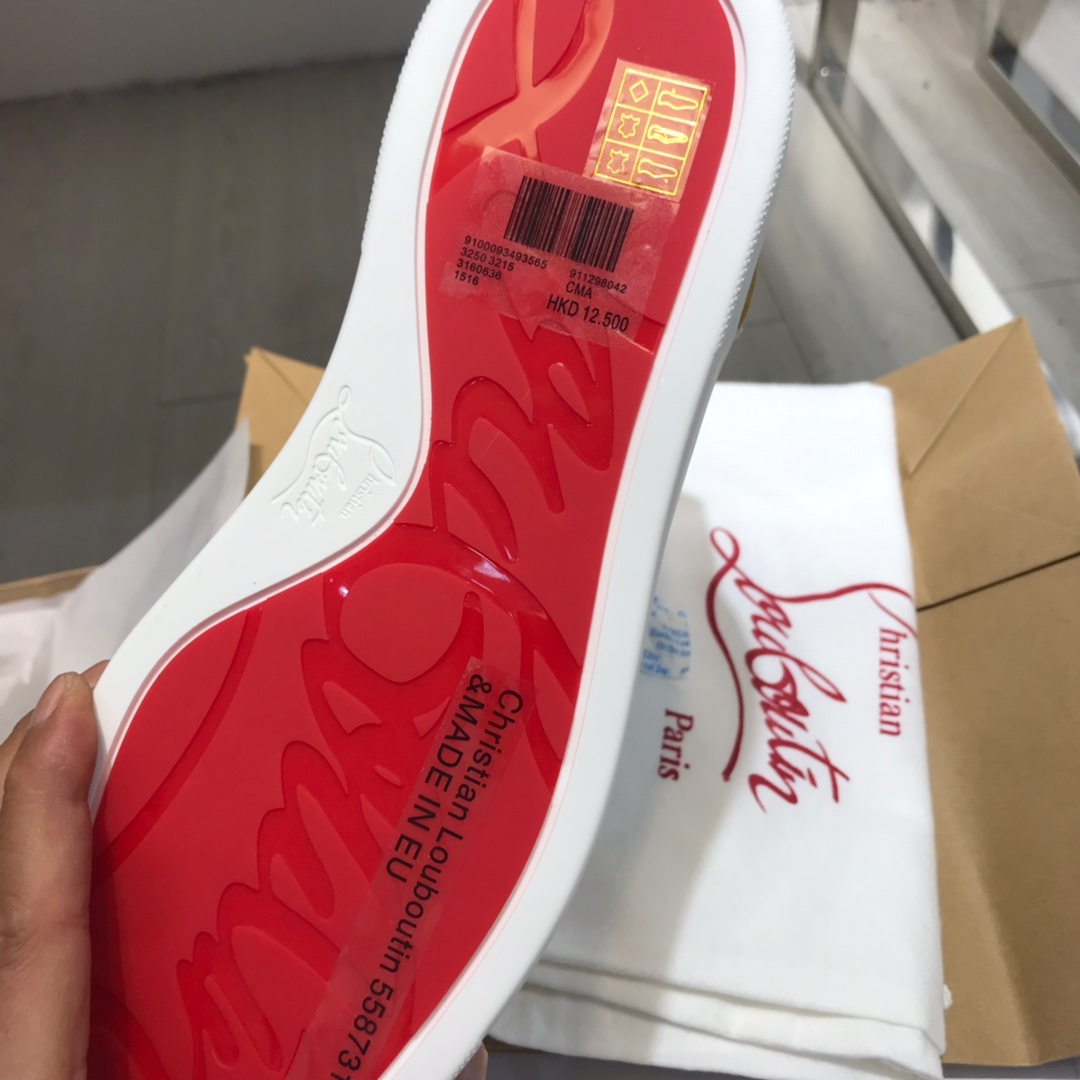 Christian Louboutin Louis Junior Spikes Orlato Flat Sneakers 33 - vstockx