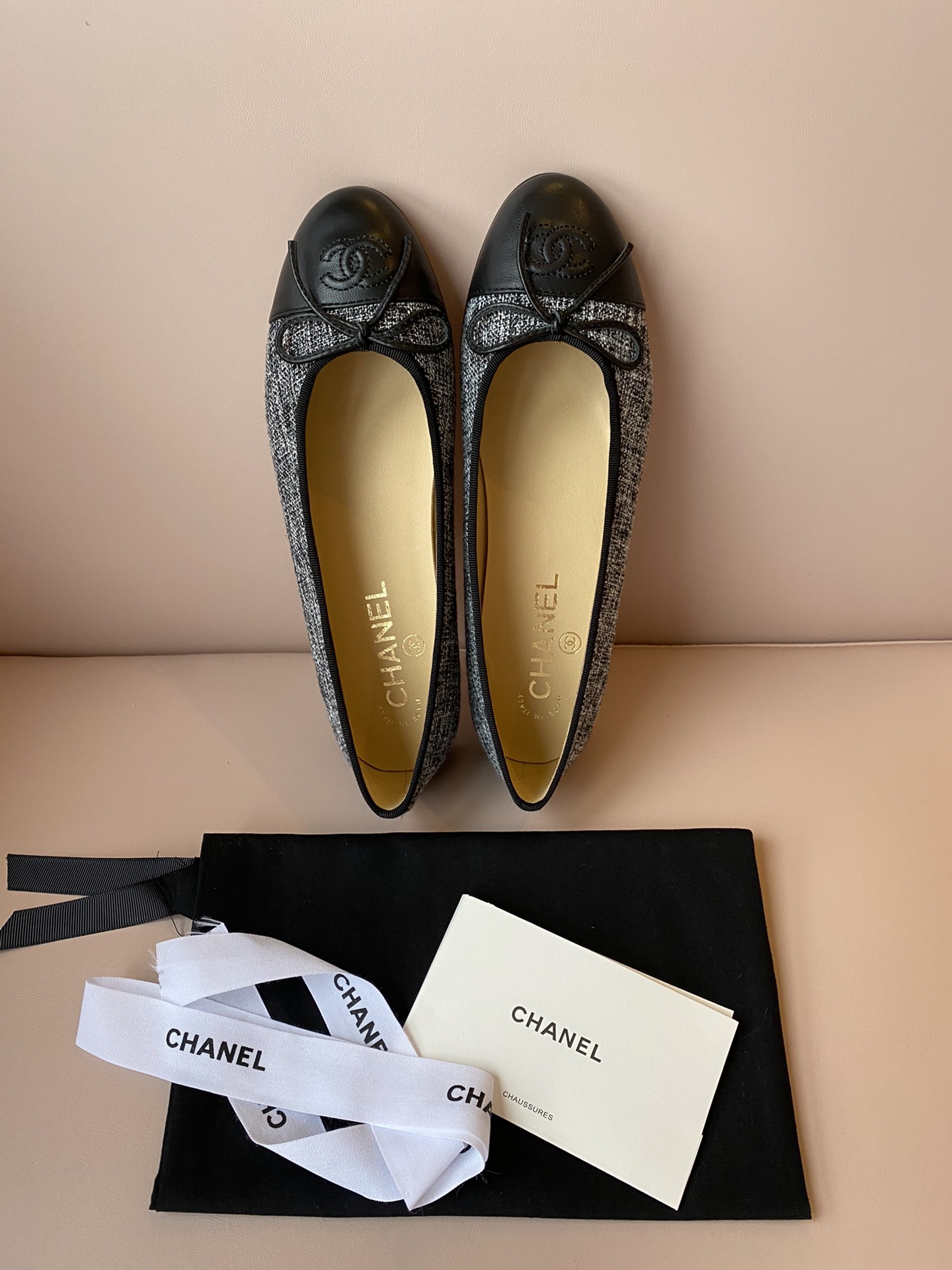 Chanel Ballerinas Fabric & Grosgrain 18 - vstockx