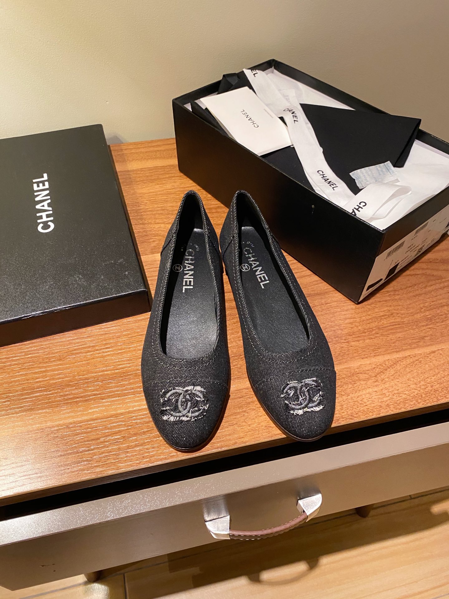 Chanel Ballerinas Fabric & Grosgrain 15 - vstockx