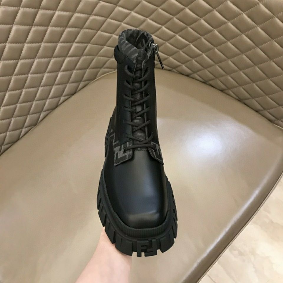 Fendi Force Black leather ankle boots - vstockx