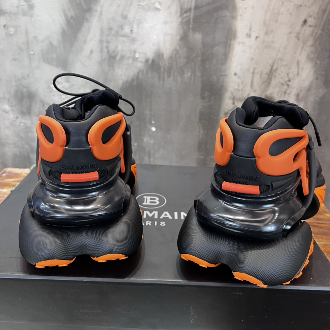 Balmain Unicorn Low-Top Orange Black - vstockx