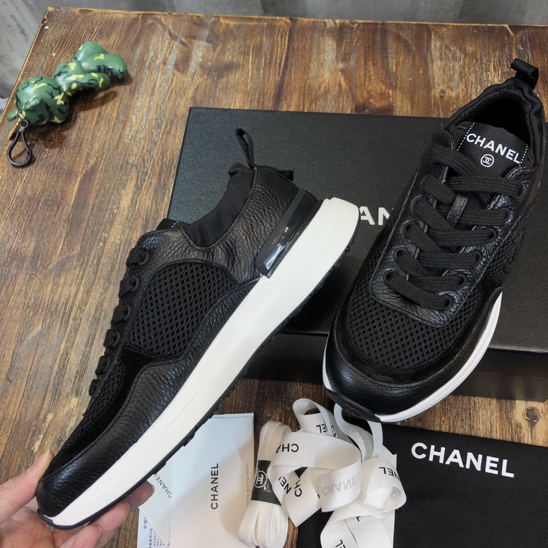 Chanel Fabric & Suede Calfskin Low Top Sneaker 38 - vstockx