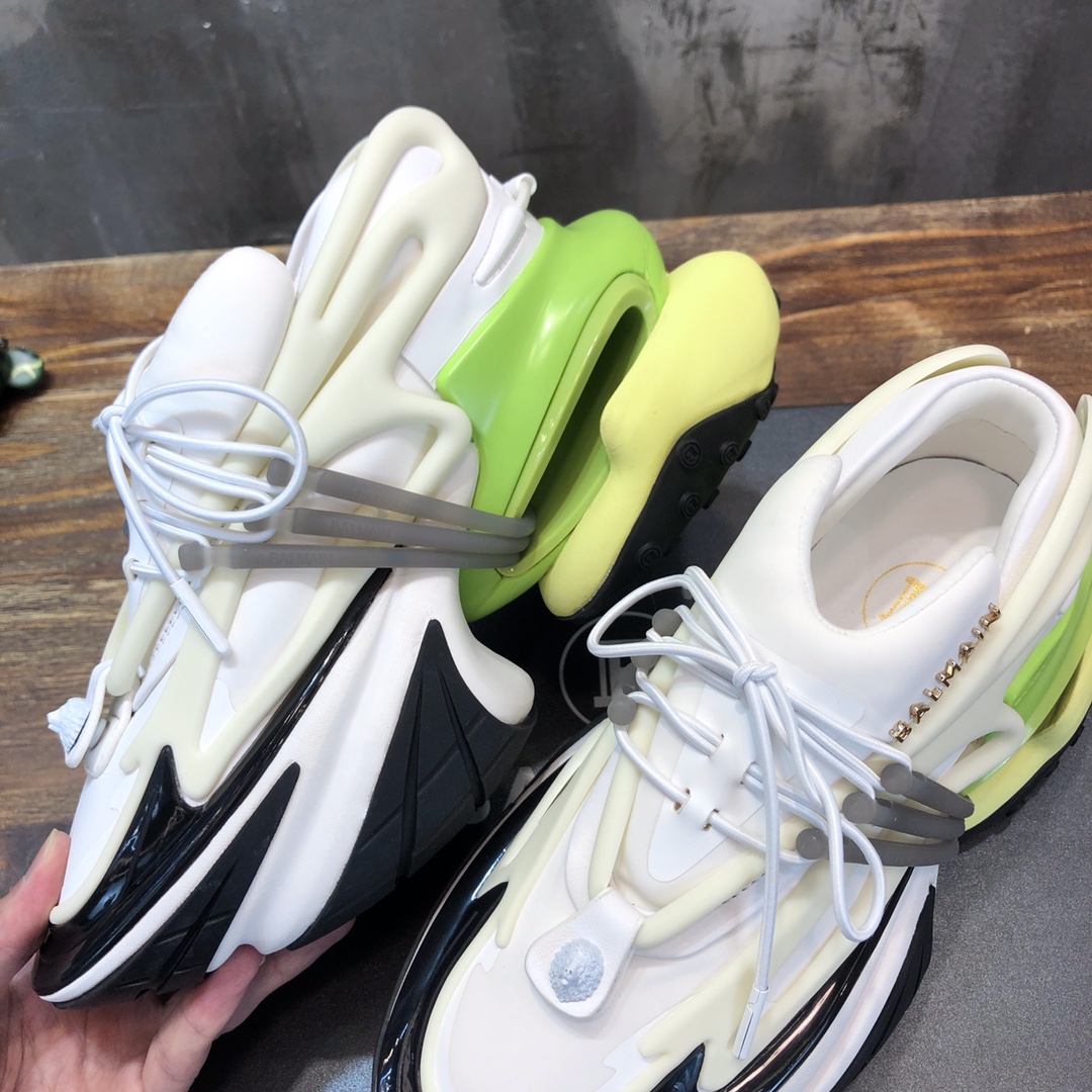 Balmain Unicorn Low-Top White Yellow - vstockx