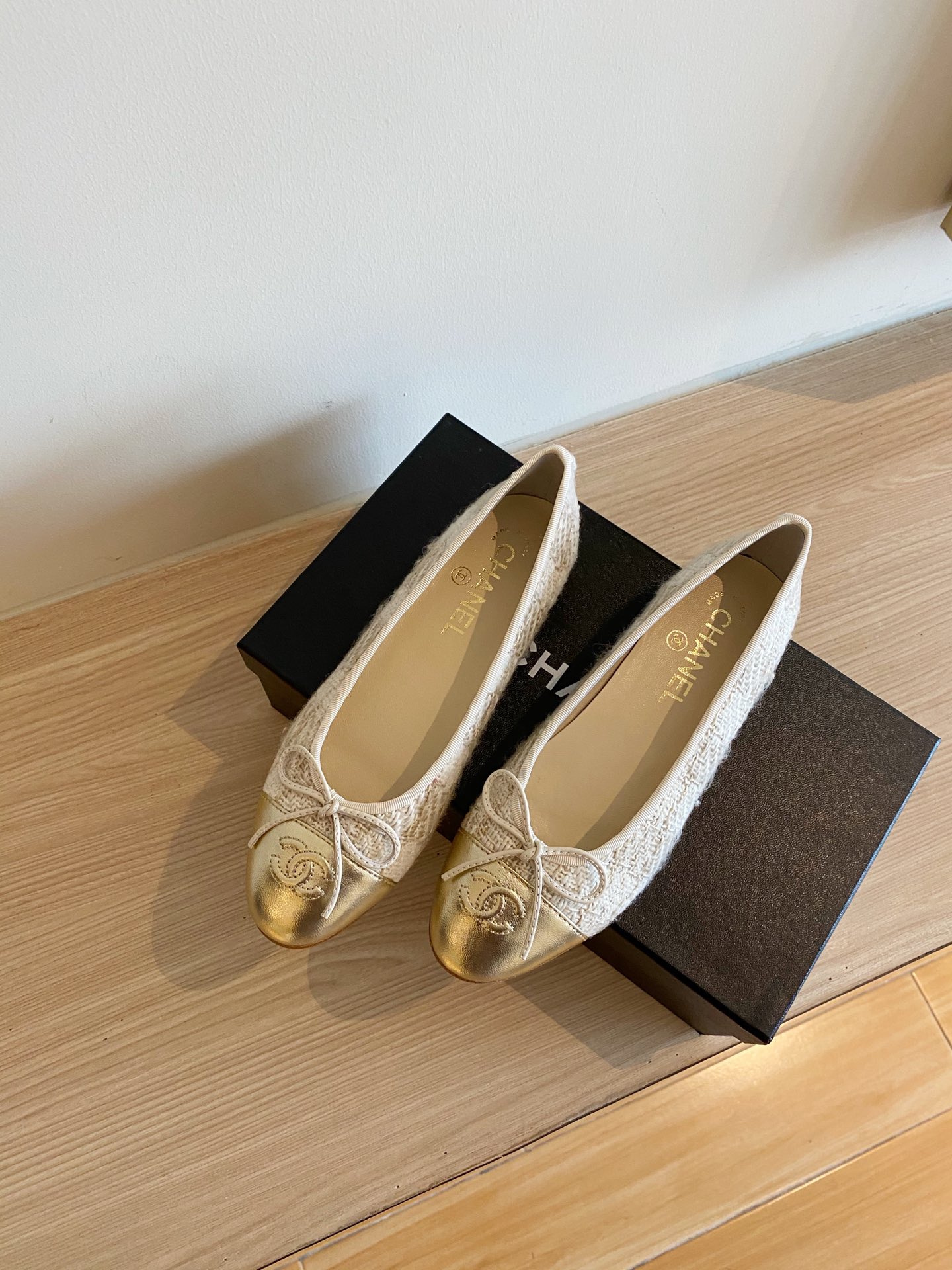 Chanel Ballerinas Fabric & Grosgrain 25 - vstockx