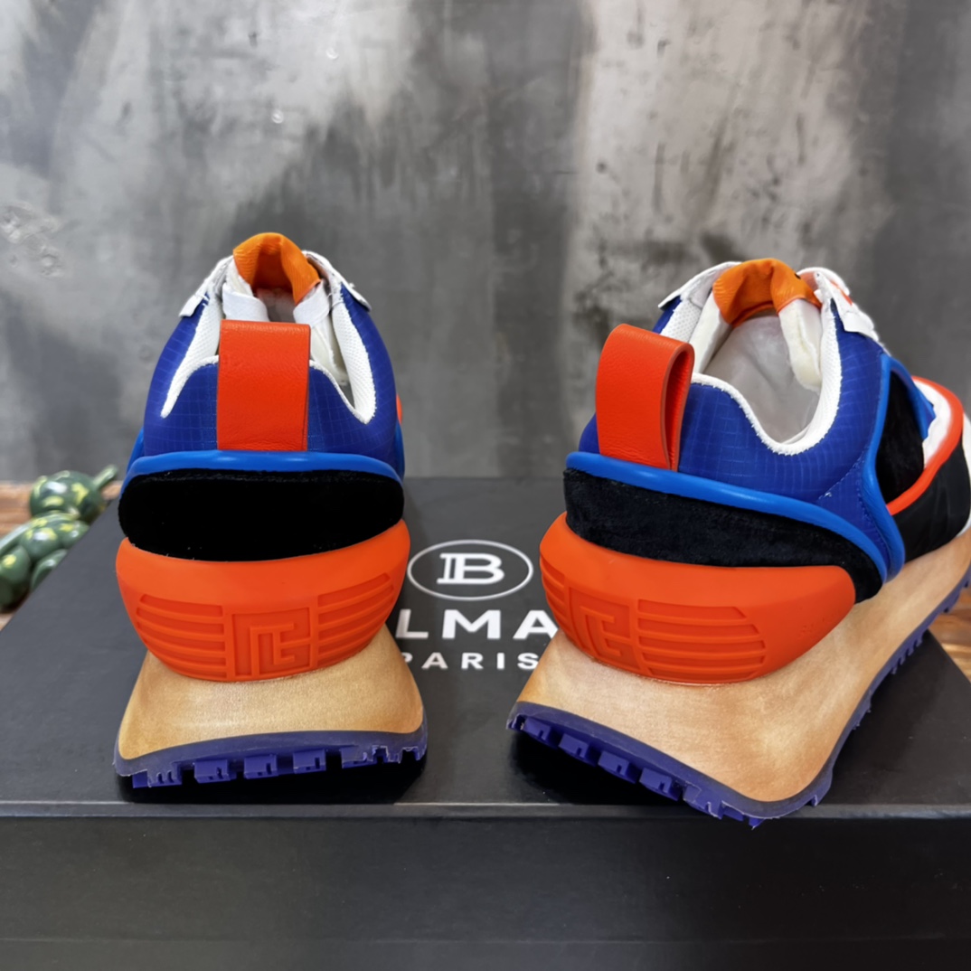 Balmain Velvet nylon and mesh low-top Racer sneaker 18 - vstockx