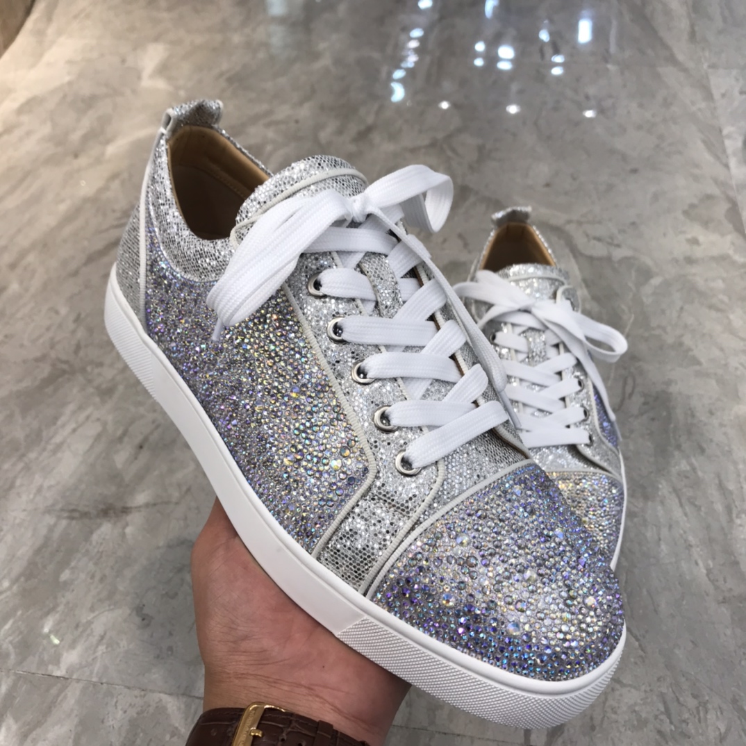 Christian Louboutin Louis Junior Spikes Orlato Flat Sneakers 57 - vstockx