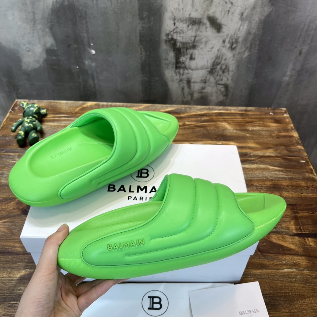 Balmain Quilted leather B-IT mules 5 - vstockx