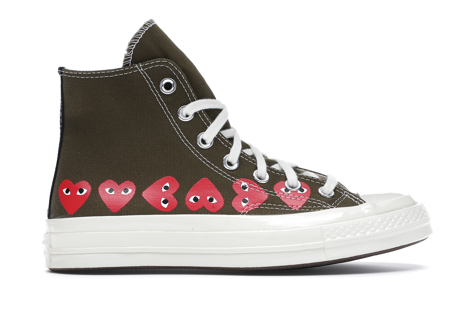 Converse Chuck Taylor All-Star 70 Hi Comme des Garcons Play Multi-Heart Green - vstockx