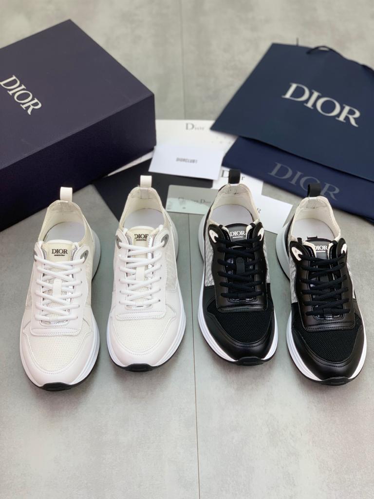 Dior B25 Runner Black Grey Oblique Leather - vstockx