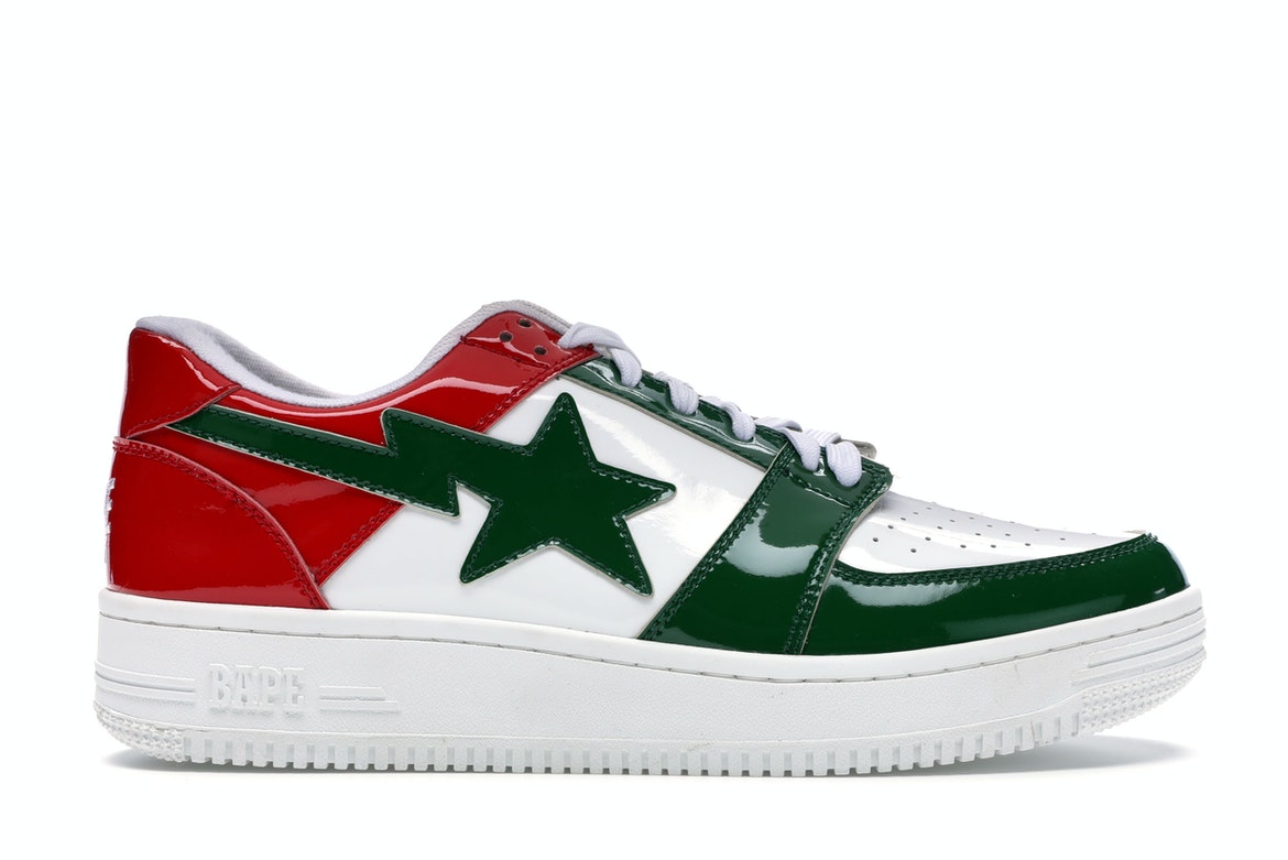 A Bathing Ape Bape Sta Low Green White Red (2019) - vstockx