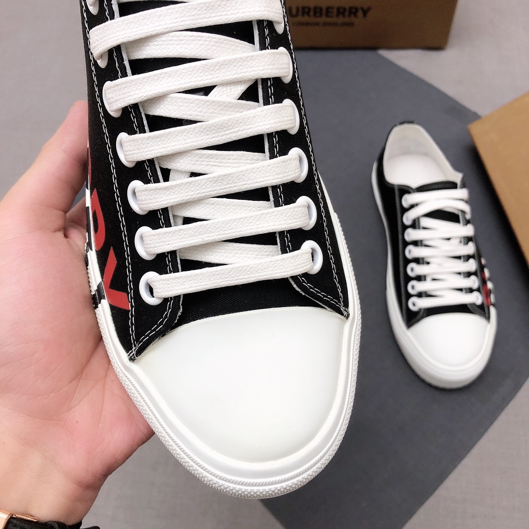 Burberry Logo Print Cotton Black Red White - vstockx