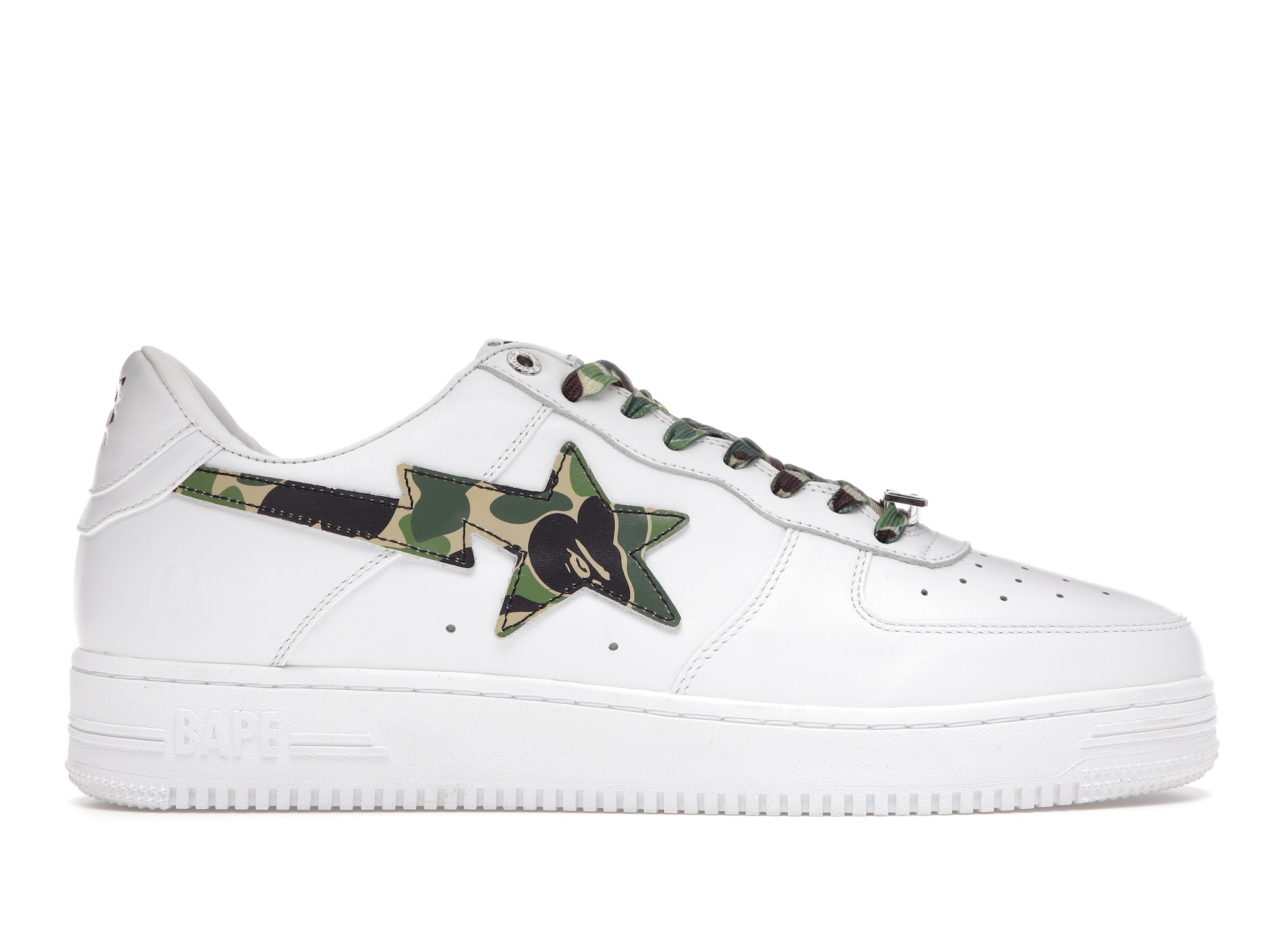 A Bathing Ape Bape Sta Low White ABC Camo Green (2021) - vstockx
