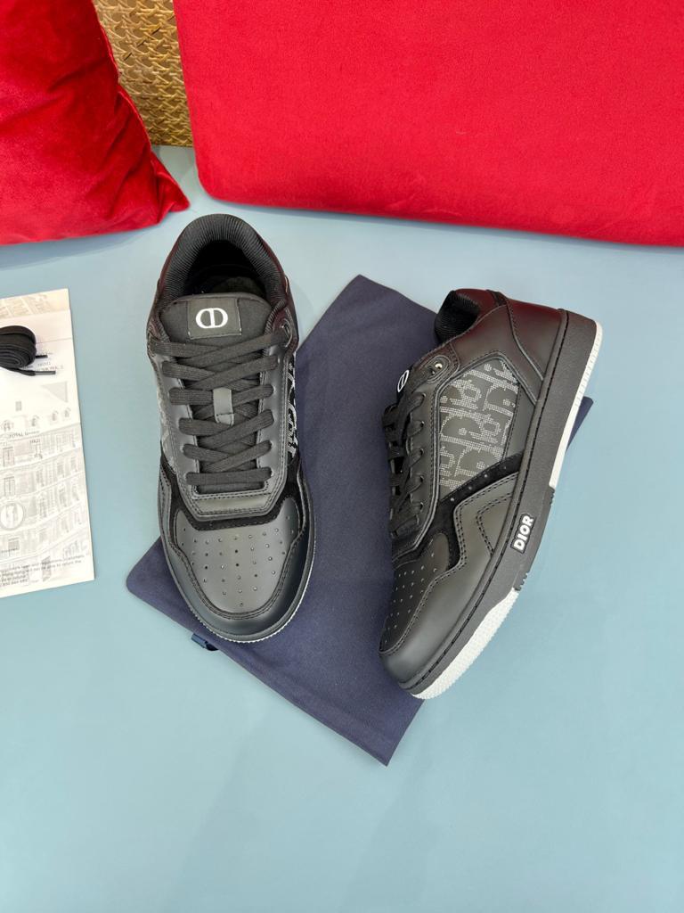 Dior B27 Low Black Dior Oblique Galaxy Leather Grey - vstockx