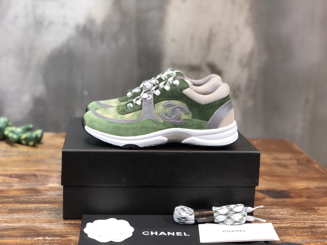 Chanel Fabric & Suede Calfskin Low Top Sneaker 45 - vstockx