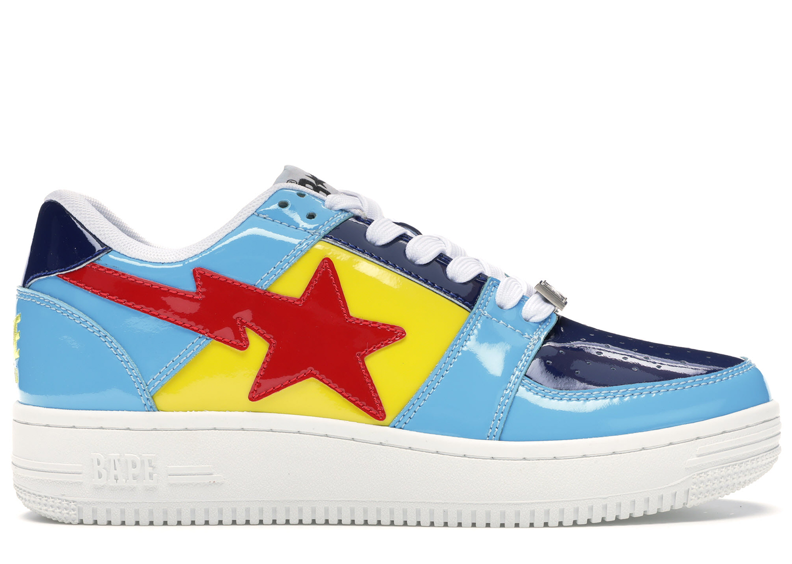 A Bathing Ape Bape Sta Low Color Block Yellow Navy Baby Blue - vstockx