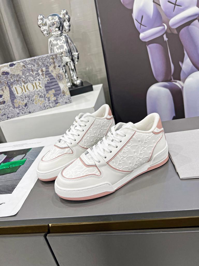 Dior One White and Nude Dior Oblique Perforated Calfskin (Women's) - vstockx