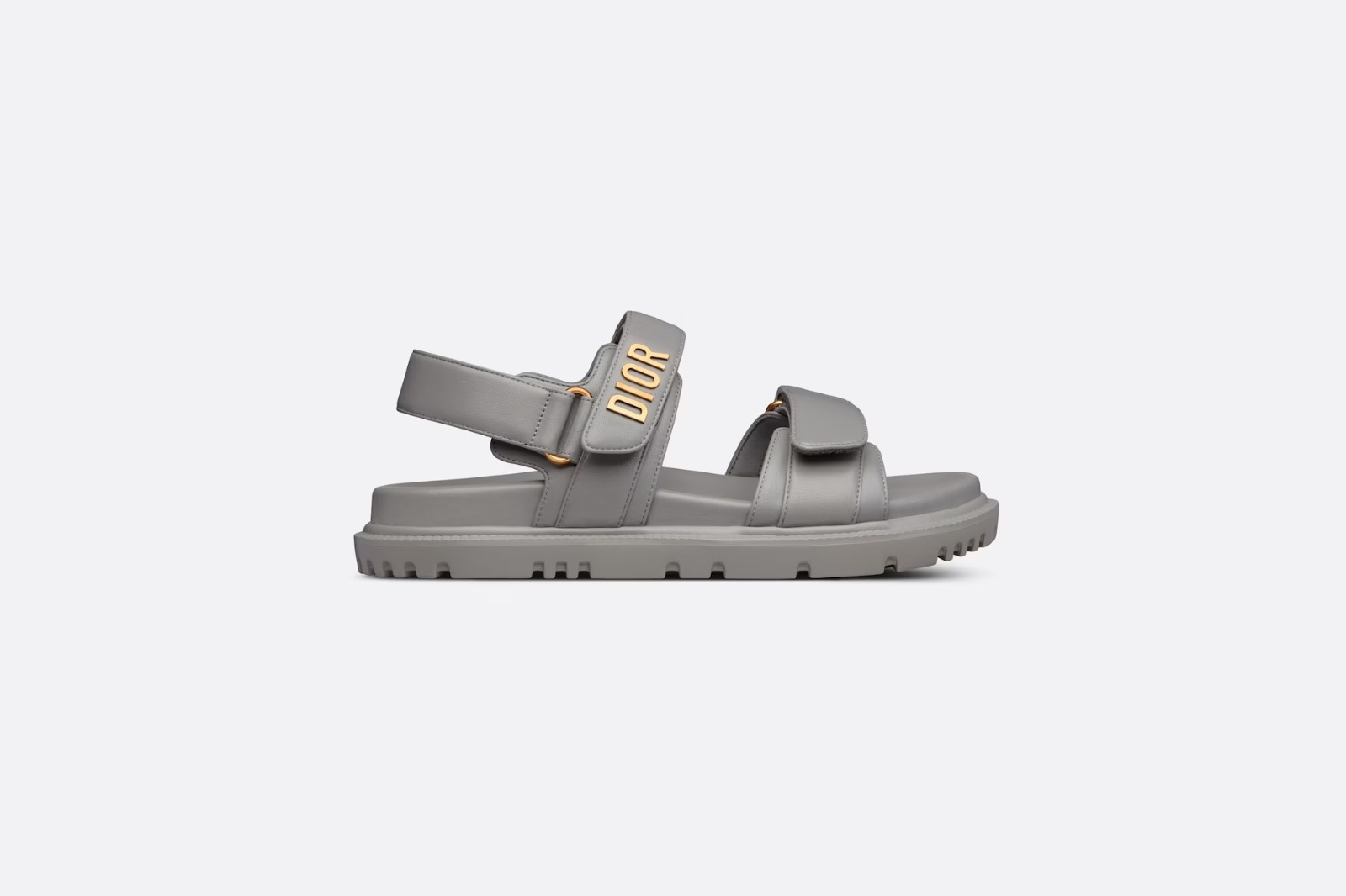 DIOR DIORACT SANDAL Gray Stone Lambskin - vstockx